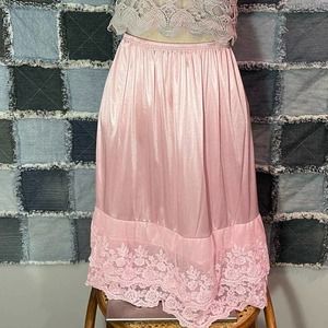 Pink Ruffle Slip Skirt